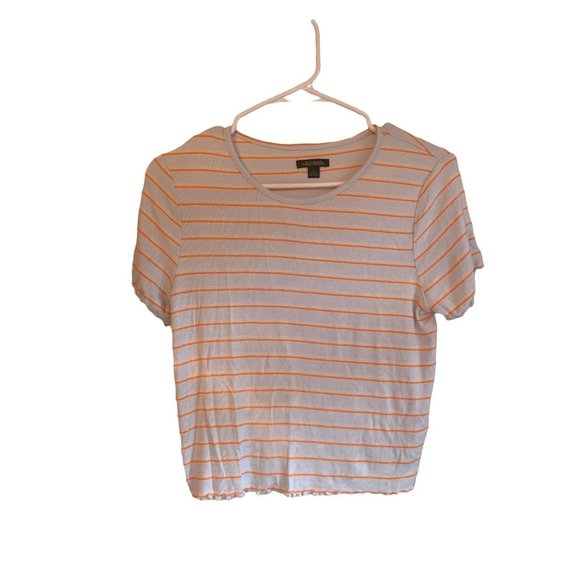 wild fable Tops - Wild Fable XL Baby Blue and Orange Short Sleeve Ribbed Crop Top